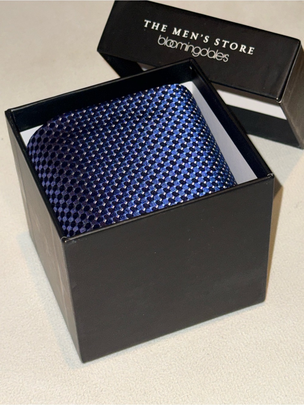 Eton Navy and Black Textured Geometric Tie